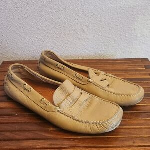 Romano Martegani Beige Leather Slip-On Loafers